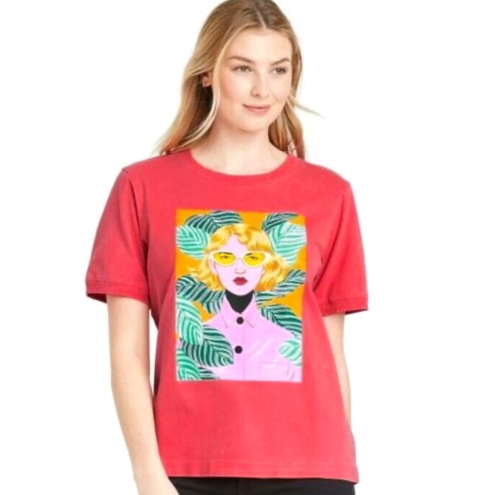 Bijou Karman x Target Short Sleeve Graphic T-Shirt Banded Hem Size 2X